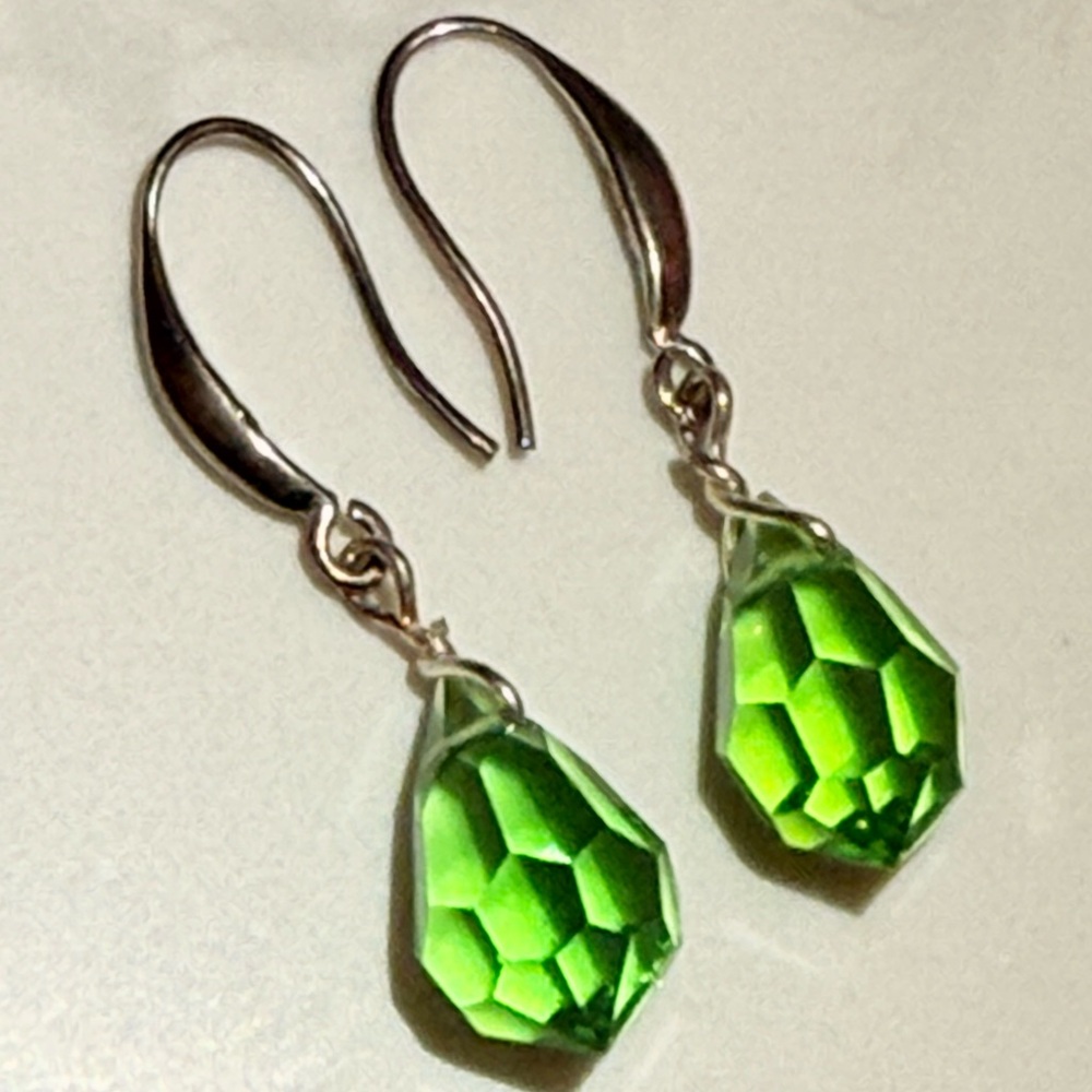 Vibrant Green Crystal Drop Earrings